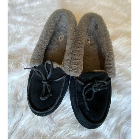 UGG Women's Solana Loafer Slipper Black Womens 11 - Picture 2 of 10